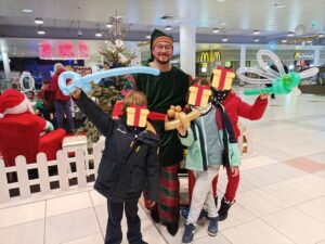 Sculpture de ballons Noël